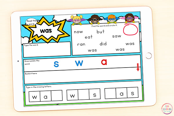 Superhero Sight Word Mats Primer / Kindergarten - Google Slides & Seesaw