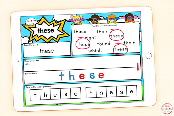 Superhero Sight Word Mats Second Grade - Google Slides & Seesaw