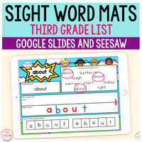 Superhero Sight Word Mats Third Grade - Google Slides & Seesaw