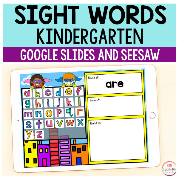 Superhero Sight Words Primer / Kindergarten - Google Slides & Seesaw