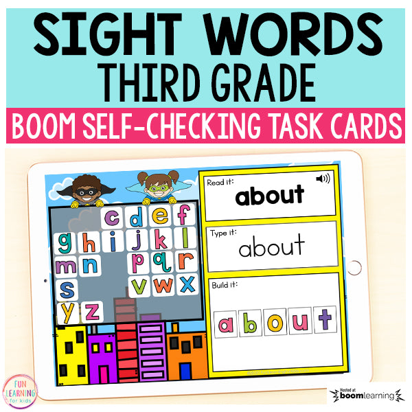 Superhero Sight Words Third Grade Boom Cards™ | Digital Task Cards