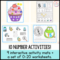 Number Mats and Number Worksheets - NO PREP Number Sense Activities