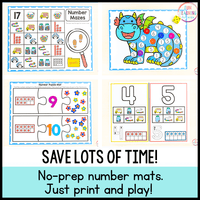 Number Mats and Number Worksheets - NO PREP Number Sense Activities