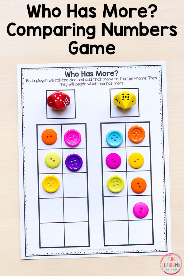 Comparing Numbers Math Centers and Activities for Kindergarten – Fun ...