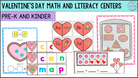 Valentine's Day Math & Literacy Centers for Preschool, Pre-K & Kindergarten