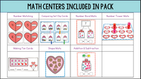 Valentine's Day Math & Literacy Centers for Preschool, Pre-K & Kindergarten