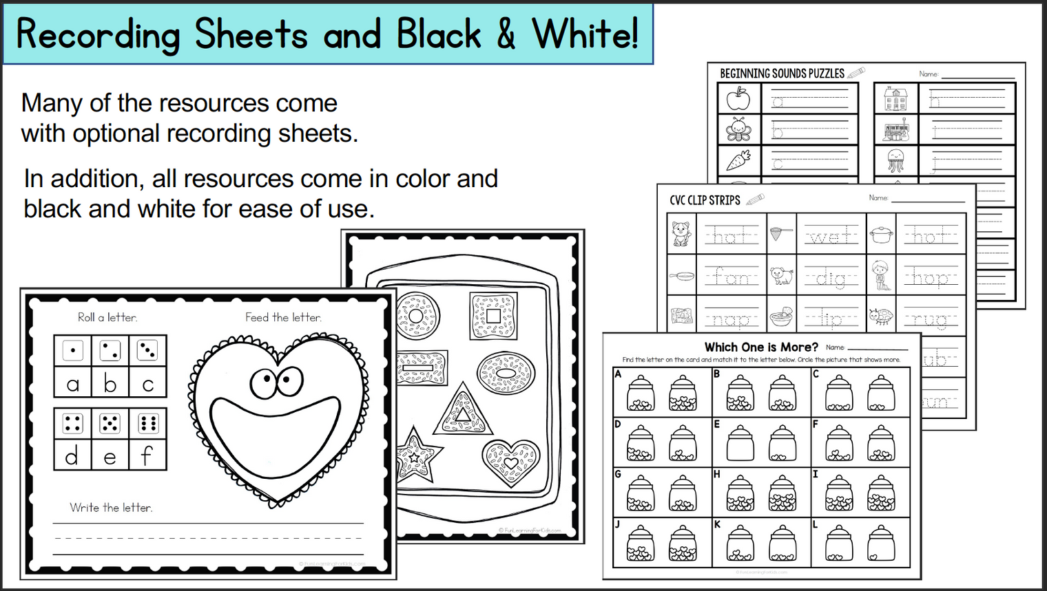 Valentine's Day Math & Literacy Centers for Preschool, Pre-K & Kindergarten