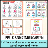 Valentine's Day Math & Literacy Centers for Preschool, Pre-K & Kindergarten