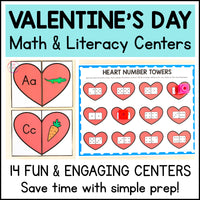 Valentine's Day Math & Literacy Centers for Preschool, Pre-K & Kindergarten