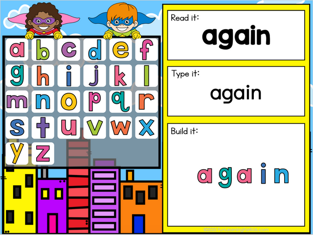 Superhero Sight Words First Grade - Google Slides & Seesaw