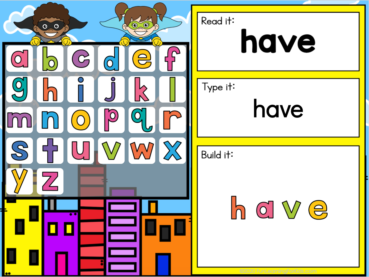 Superhero Sight Words Primer / Kindergarten - Google Slides & Seesaw