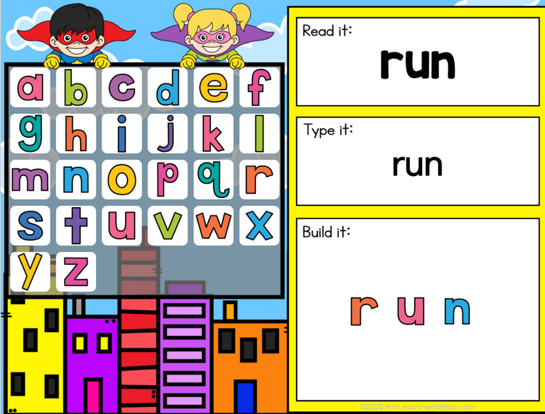 Superhero Sight Words Pre-Primer / Pre-K - Google Slides